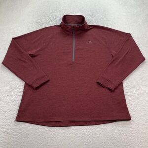 LL Bean Sweater Men's Size Large Adventure Grid Fleece 1/4 Zip Outdoors